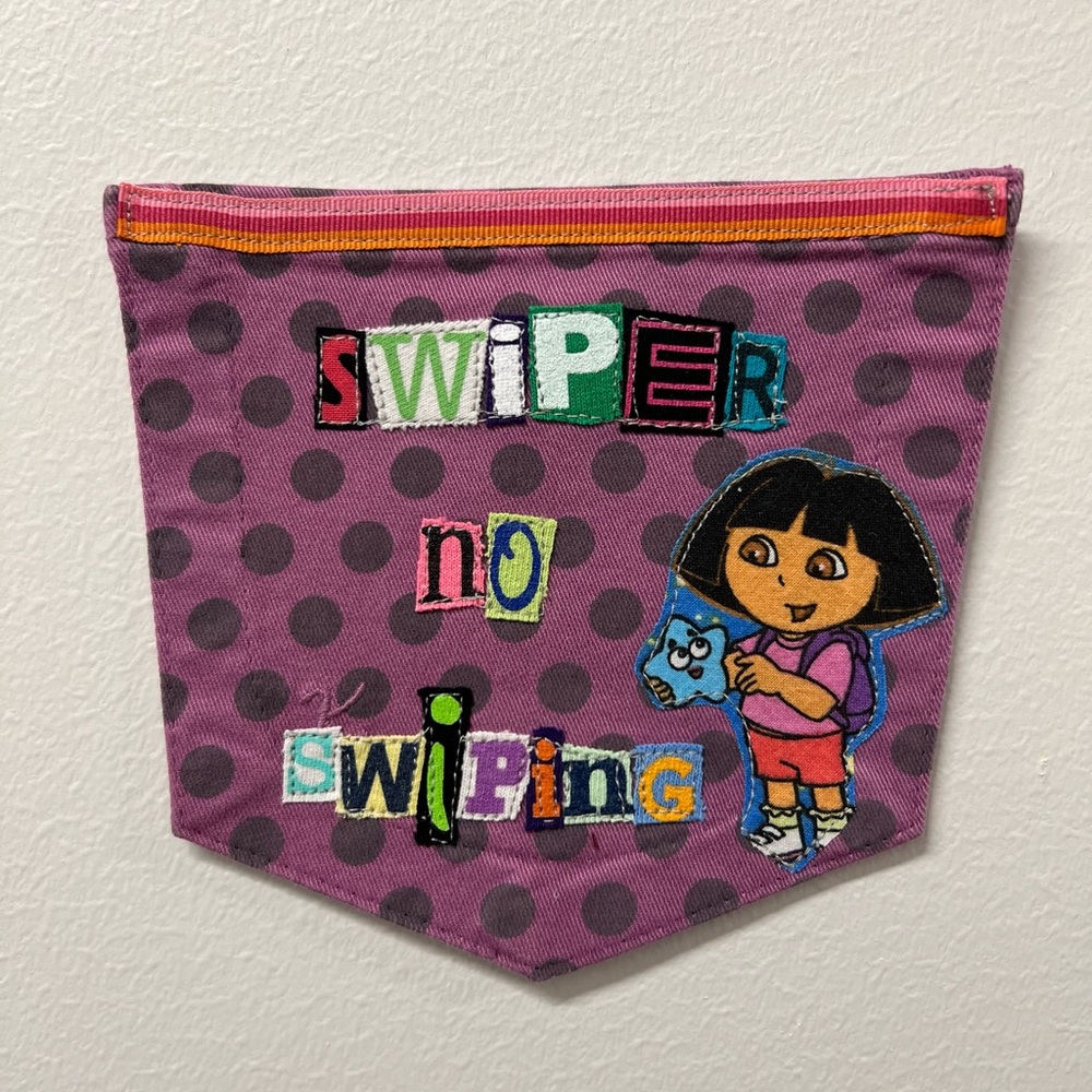 Swiper no swiping art collage patch